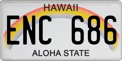 HI license plate ENC686