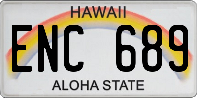 HI license plate ENC689