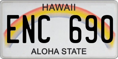 HI license plate ENC690