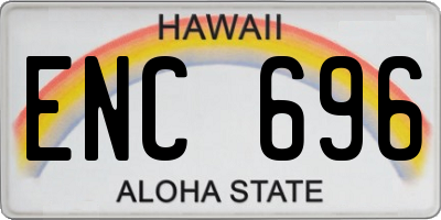 HI license plate ENC696