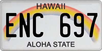 HI license plate ENC697