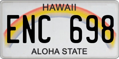 HI license plate ENC698