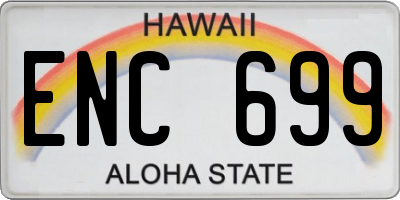 HI license plate ENC699