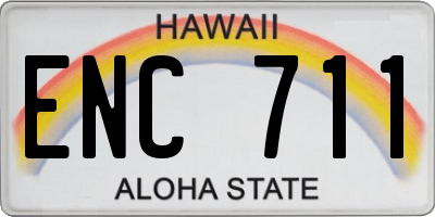 HI license plate ENC711