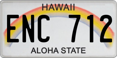 HI license plate ENC712