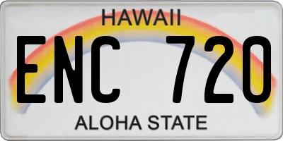 HI license plate ENC720