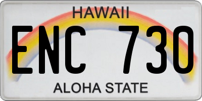 HI license plate ENC730