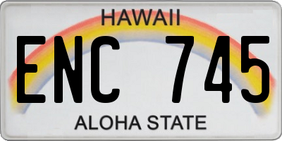 HI license plate ENC745