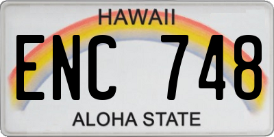 HI license plate ENC748