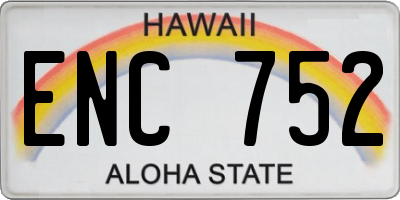 HI license plate ENC752
