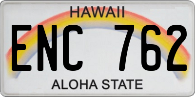 HI license plate ENC762