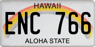 HI license plate ENC766