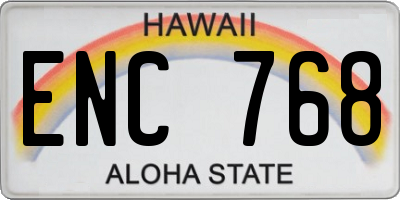 HI license plate ENC768