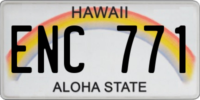 HI license plate ENC771