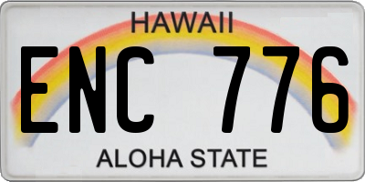 HI license plate ENC776