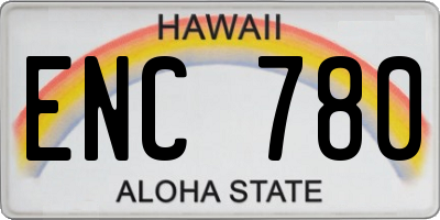 HI license plate ENC780