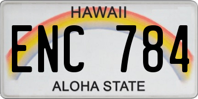 HI license plate ENC784