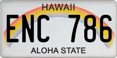 HI license plate ENC786