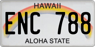 HI license plate ENC788