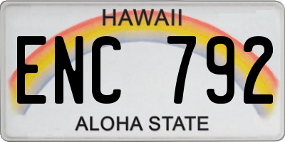 HI license plate ENC792