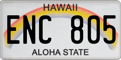 HI license plate ENC805