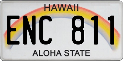 HI license plate ENC811