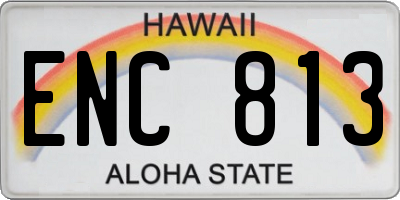 HI license plate ENC813