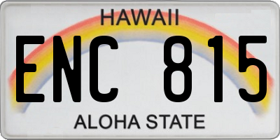 HI license plate ENC815
