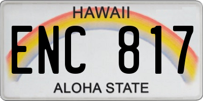HI license plate ENC817