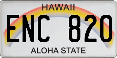 HI license plate ENC820