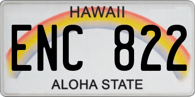 HI license plate ENC822