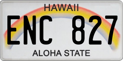 HI license plate ENC827