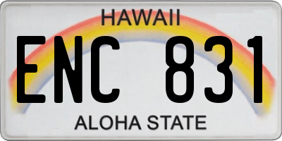 HI license plate ENC831