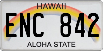 HI license plate ENC842
