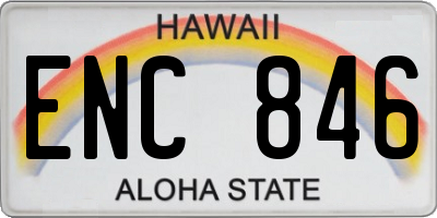 HI license plate ENC846