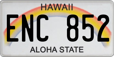 HI license plate ENC852
