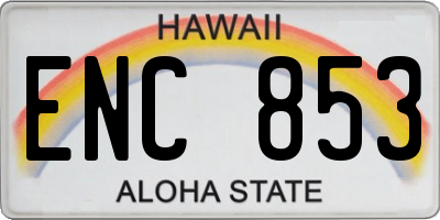 HI license plate ENC853