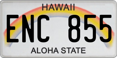 HI license plate ENC855