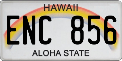 HI license plate ENC856