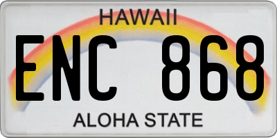 HI license plate ENC868