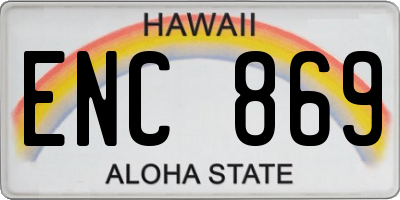 HI license plate ENC869