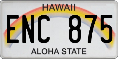 HI license plate ENC875