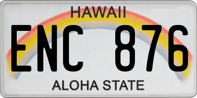 HI license plate ENC876