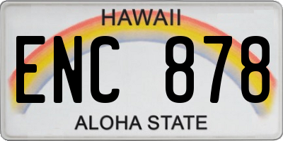 HI license plate ENC878