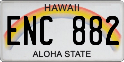 HI license plate ENC882