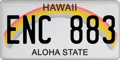 HI license plate ENC883