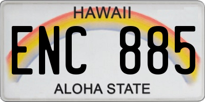 HI license plate ENC885