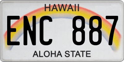 HI license plate ENC887
