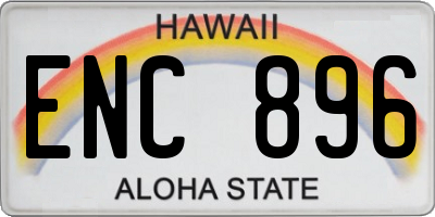 HI license plate ENC896