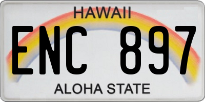 HI license plate ENC897